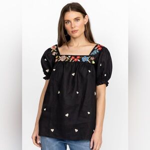 Johnny Was Maris Square Neck Park Blouse Size XS